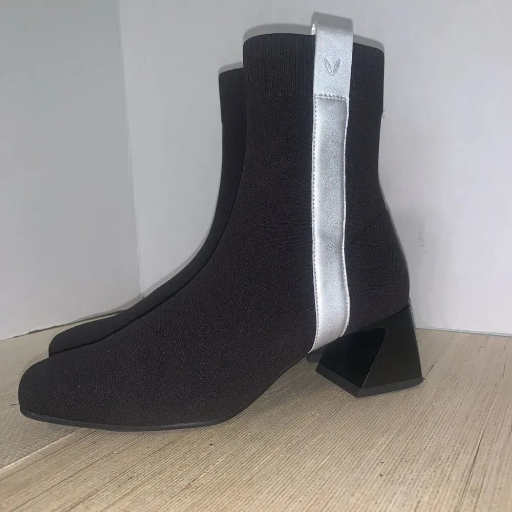 Vivaia Square Toe Water Repellent Rafael Black/Silver Heeled Boots Office 39.5